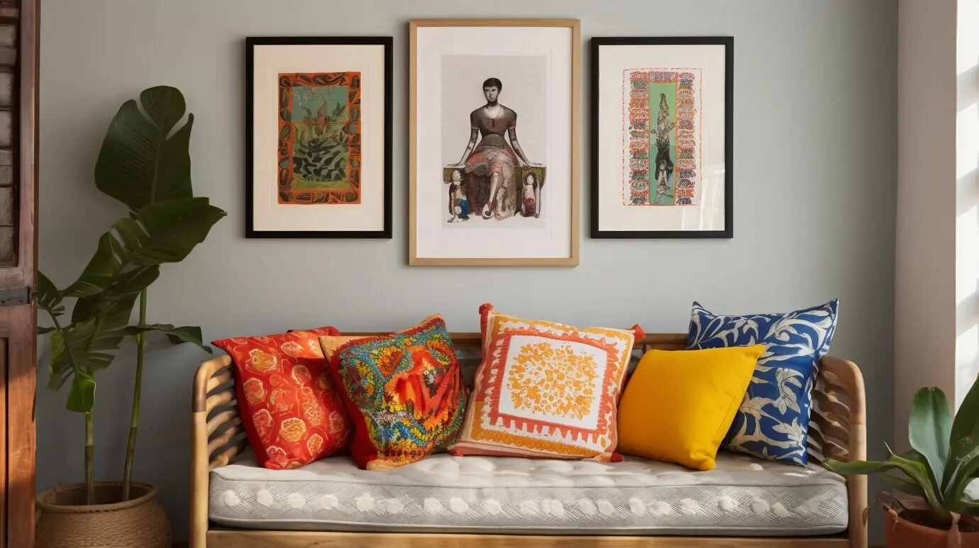 Von mexikanischer Folklore inspirierte Innendekoration.